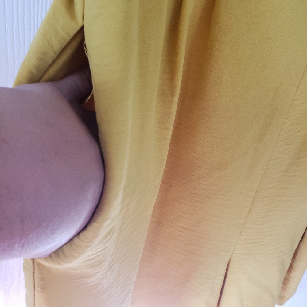 Emma & Michele Ladies Size XL Mustard Yellow Sleeveless Wrap Tie Romper - Picture 5 of 6